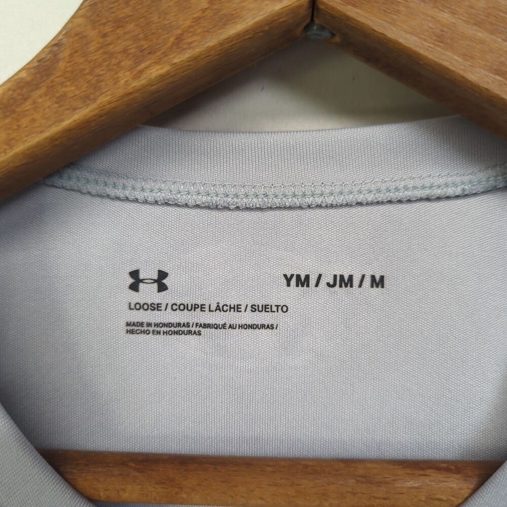 Boys Under Armour Lot of 3 Medium 10/12 Long Short Sleeve Shirt Shorts Blue Gray - Picture 12 of 16